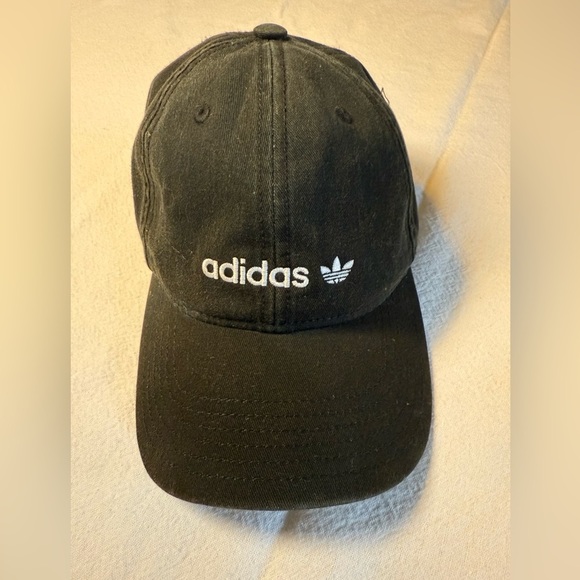 adidas Accessories - adidas baseball cap women’s black w/ white logo stitching OSFW adjustable strap